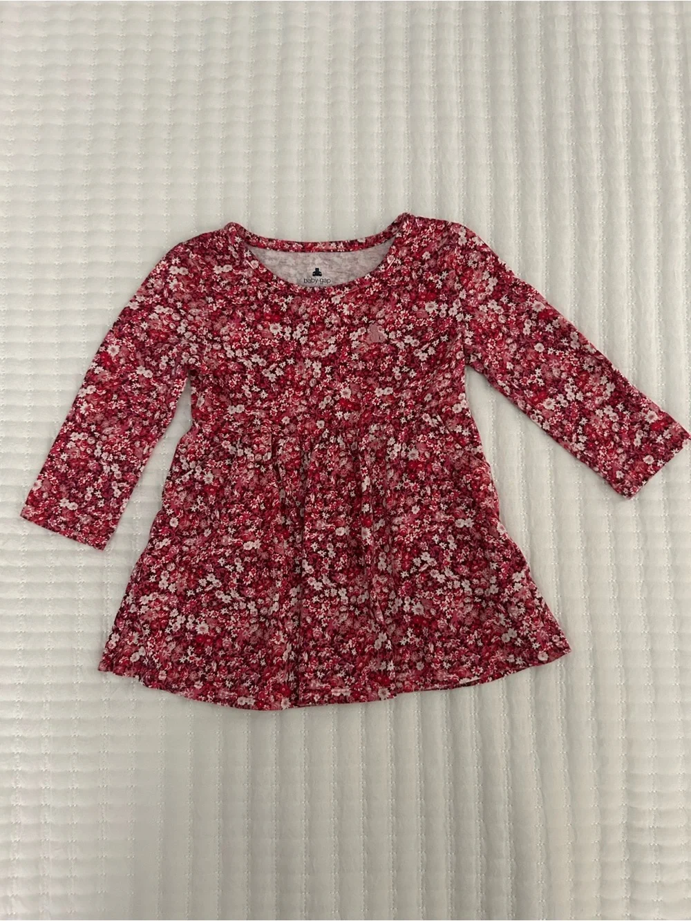Baby GAP Pink Flowered Long-Sleeve Dress Size 18-24M